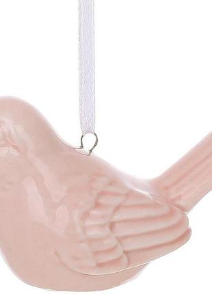 Підвіски порцелянові "птиці" 6 фігурок 8 см, рожевий