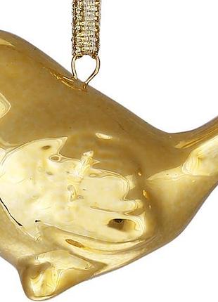 Підвіски порцелянові "птиці" 24 фігурки 5.5 см, золотий колір