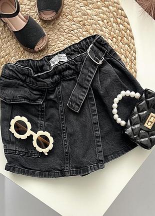 Трендові джинсові шорти-спідниця zara