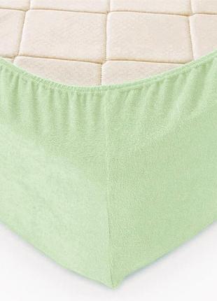 Простынь на резинке 90х200х20см махровая тм ярослав №5 фисташка
