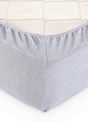 Простынь на резинке 90х200х20см махровая тм ярослав серый