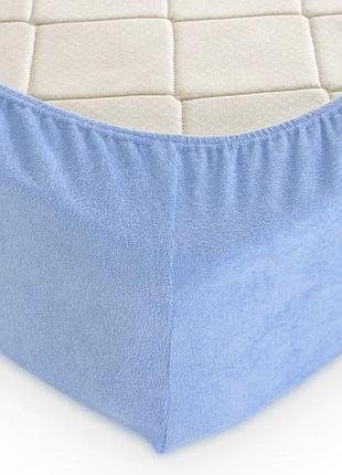 Простынь на резинке 160х200х20см махровая тм ярослав голубой