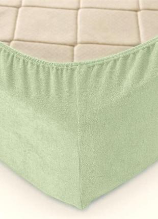 Простынь на резинке 140х200х20см махровая тм ярослав  №1 оливка