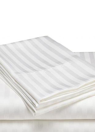 Простынь 200х220см страйп сатин ярослав белый