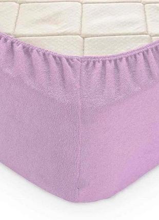 Простынь на резинке 90х200х20см махровая тм ярослав сирень