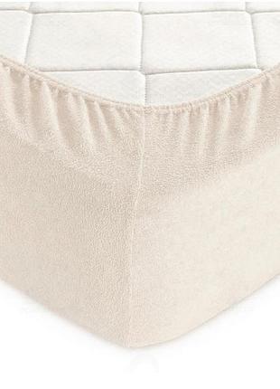 Простынь на резинке 140х200х20см махровая тм ярослав №4 кремовый