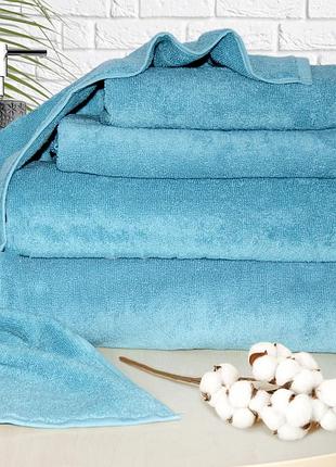 Набор 2шт махровых полотенец яр-500 ярослав (70х140+50х90) аква