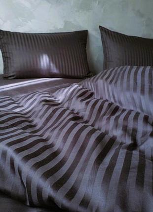 Простынь 240х220см страйп сатин ярослав №07 фиолет