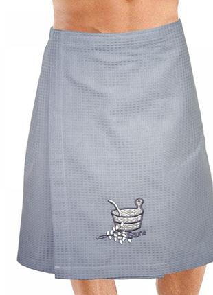 Юбка (килт) вафельная для сауны ярослав серый