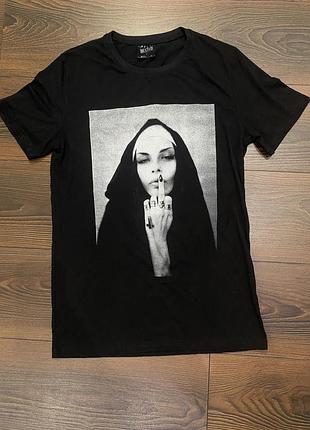 Футболка чорна true black nun черниця монахиня монашка готична в стилі killstar