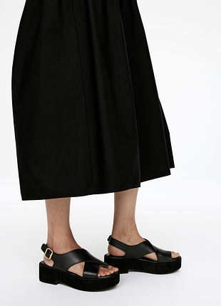 Кожаные санали на танкетке arket 1297971001