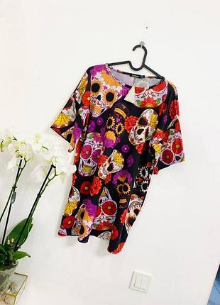Оверсайз футболка с черепами boohoo