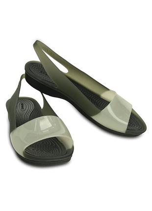 Женские сандалии crocs jibbitz colorblock flat