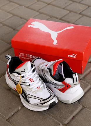 Кроссовки puma morphic base white grey black red