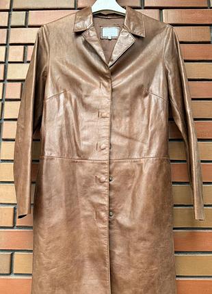 Піджак плащ шкіряний подовжений вінтажний
