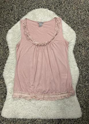 Літня майка з шовковою оборкою 120725