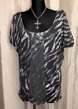 Винтажная блуза guess летучая мышь в принт зебры с паеткамт vintage 2000s y2k