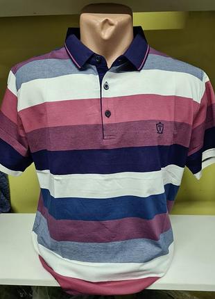 Мужское поло ot-thomas, поло в полоску мужское, поло фиолетовый