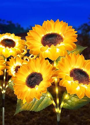 Декоративный led-фонарь подсолнечника| 3 сонахи | для террасы | автовключение | водостойкая