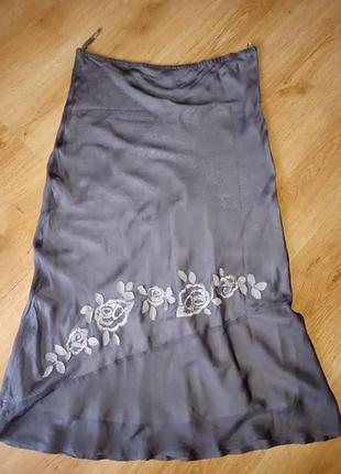 Спідниця жіноча максі 💯 шовк на підкладці