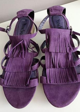 Босоножки с бахромой искусственная замша young spirit 41 размер