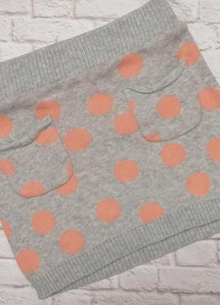 Теплая трикотажная юбочка h&m xs-s на 2-3 года