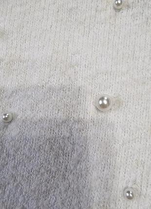 Молочный свитер с жемчужинами h&amp;m 5