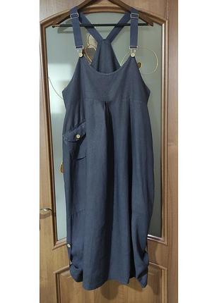 Льняной сарафан оверсайз / баллон (италия) 100% лен