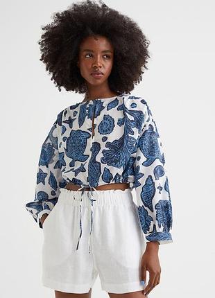 Воздушная объемная котоновая блуза от h&m.