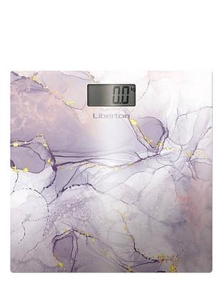 Весы напольные liberton lbs-0803 стеклянные до 180 кг фиолетовый
