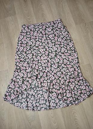 Женская юбка-миди amisu в цветочный принт.