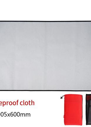 Защитный огнестойкий коврик под мангал, барбекю и камин xl105x60 см. серый.