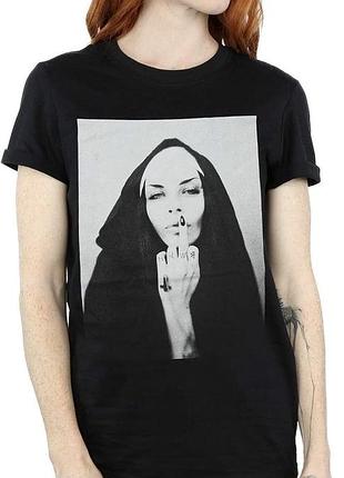 Футболка чорна true black nun черниця монахиня монашка готична в стилі killstar