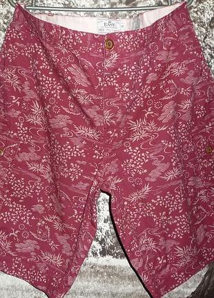 "easy" cargo short винтажные шорты в животно-цветочный принт w38 р-xl пояс-99см.