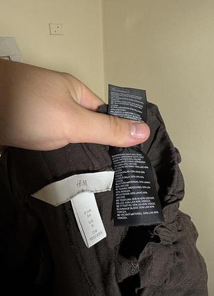 Кирочневі лляні брюки h&m 9