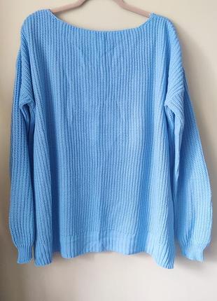 Розслаблений блакитний светр, светр оверсайз 6