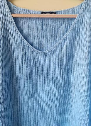 Расслабленный голубой свитер, свитер оверсайз 4