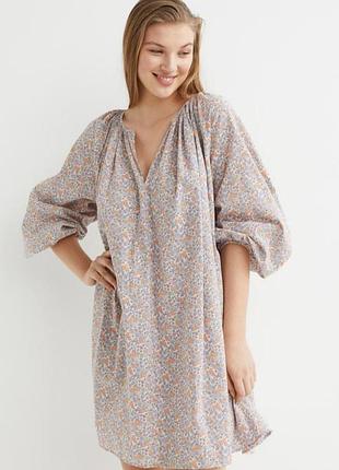 Хлопковое платье свободного кроя (oversize) h&amp;m