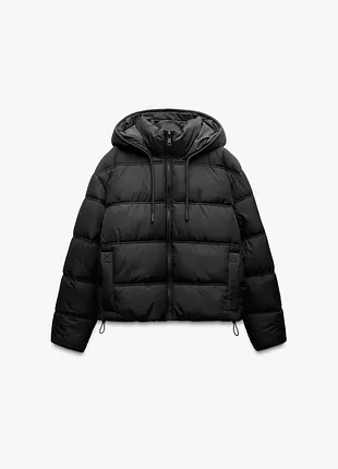 Короткая стеганая куртка анорак с защитой от воды и ветра zara