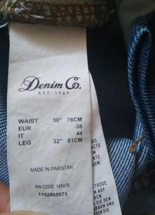 Мужские зауженные джинсы denim co, размер w30/l32 slim s m l10 фото