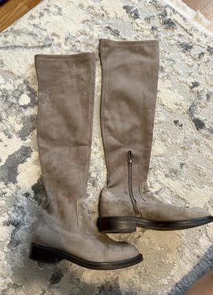 Замшевые высокие сапоги