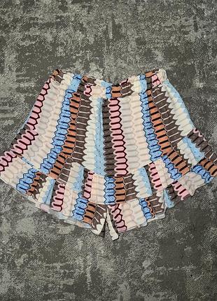 Стильные шорты цветные с рюшками, шорты италия