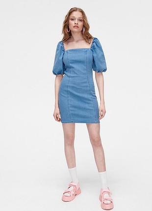 Сукня плаття синя еластична сукня під джинс cropp m