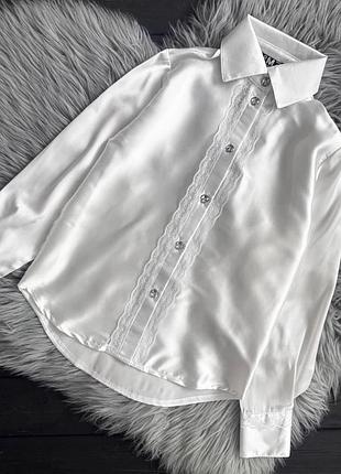 Блуза для дівчинки біла в школу