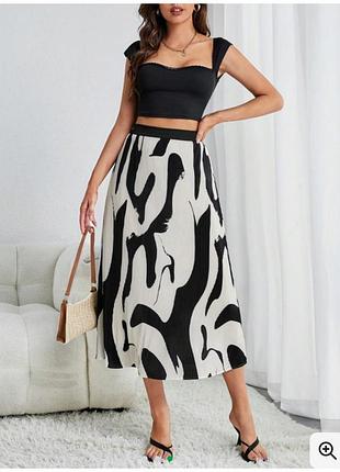 Юбка спідниця міді абстракція пліссе