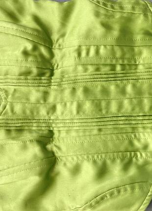 Салатовий корсет топ бершка атлас сітка