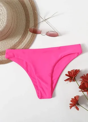 Літній пляжний неоново-рожевий купальник низ бікіні shein розмір 3xl