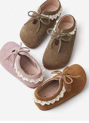 Дитячі анатомічні шкіряні туфульки, барефут взуття,