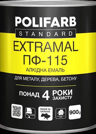 Эмаль для дерева и металла extramal пф-115 polifarb 0,9 кг