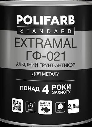 Extramal гф-021 tm polifarb - алкидная антикоррозийная грунтовка красно-коричневая 2,8кг
